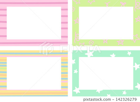Cute rectangle frame set with star and stripe pattern for polaroid photo, ad template, notepad, sticky note, memo, notepads, card print, banner, social media post, poster, postcard Cute rectangle frame set with star and stripe pattern for polaroid photo, ad template, notepad, sticky note, memo, notepads, card print, banner, social media post, poster, postcard 142326279