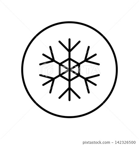 一個簡單的雪花圖標，代表冬季和寒冷天氣。 142326500