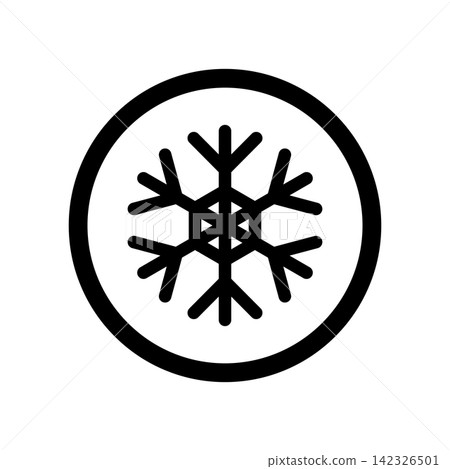 一個簡單的雪花圖標,代表冬季和寒冷天氣。 一個簡單的雪花圖標,代表冬季和寒冷天氣。 142326501