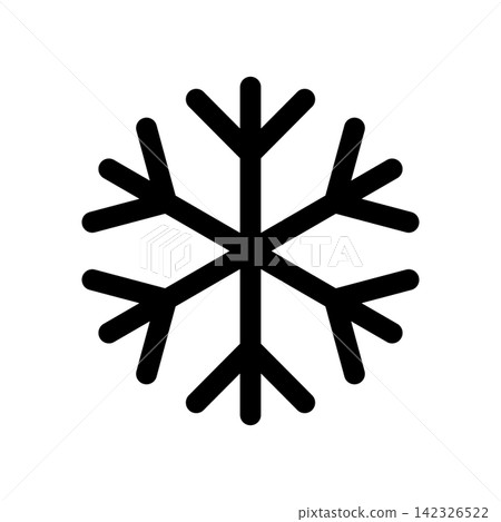 A simple snowflake icon representing the winter season and cold weather. A simple snowflake icon representing the winter season and cold weather. 142326522