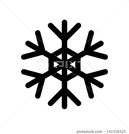 一個簡單的雪花圖標,代表冬季和寒冷天氣。 一個簡單的雪花圖標,代表冬季和寒冷天氣。 142326525