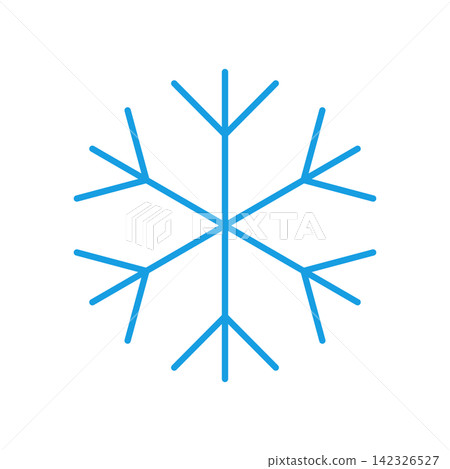 A simple snowflake icon representing the winter season and cold weather. A simple snowflake icon representing the winter season and cold weather. 142326527