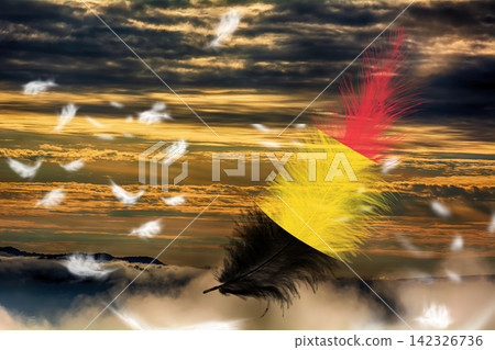 3D Flag on feathers 3D Flag on feathers 142326736