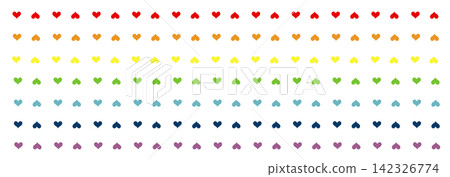 Simple heart line set - Rainbow Simple heart line set - Rainbow 142326774