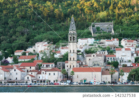 Perast, Belfry and Old Town, Montenegro Perast, Belfry and Old Town, Montenegro 142327538