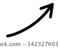 Illustration of a black arrow pointing diagonally upwards 142327603