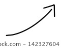 A black arrow icon pointing diagonally upwards to the right. 142327604