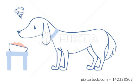 Illustration of a dog who hates dog food 142328562