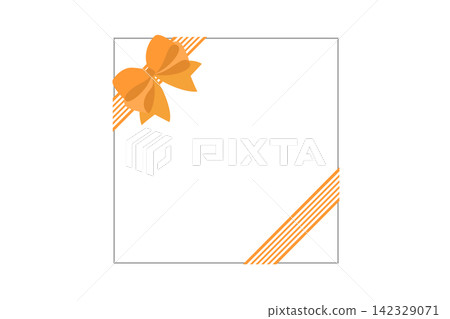 Orange ribbon message card, gift wrapping Orange ribbon message card, gift wrapping 142329071