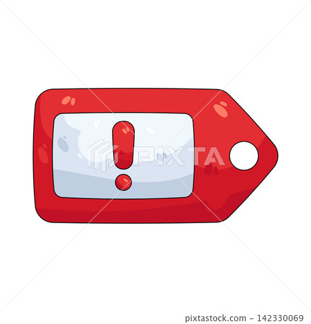 Illustration of tag with exclamation mark Illustration of tag with exclamation mark 142330069