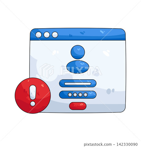 Illustration of login alert Illustration of login alert 142330090