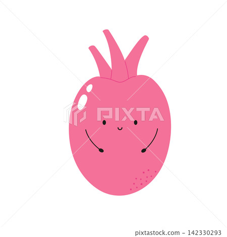 Vector illustration of cute healthy heart character. Vector illustration of cute healthy heart character. 142330293