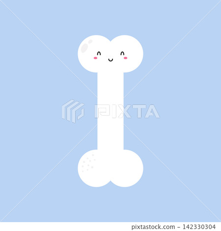 Vector illustration of a funny cute bone Vector illustration of a funny cute bone 142330304