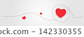 Continues line heart creates an elegant swirl design 142330355