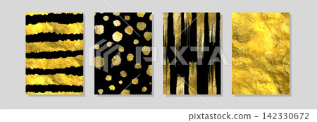 Luxury Gold Foil Abstract Background Collection Luxury Gold Foil Abstract Background Collection 142330672