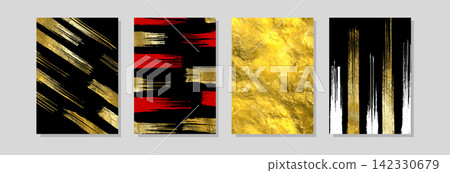 Luxury Gold Foil Abstract Background Collection Luxury Gold Foil Abstract Background Collection 142330679