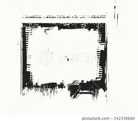 Black Grunge Square Frame Background 142330680