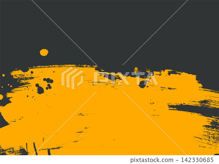 Yellow Grunge Brush Frame with Crosshatch Texture 142330685