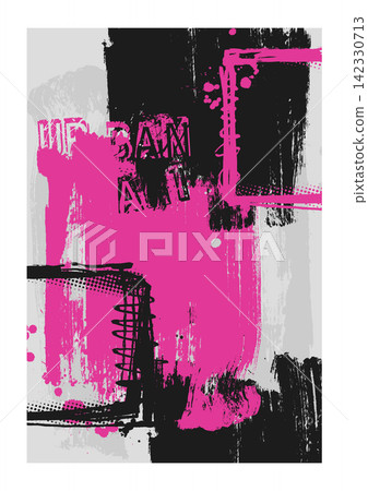 Urban grunge brush art pink black background Urban grunge brush art pink black background 142330713