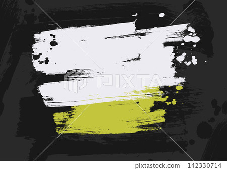 Abstract black white yellow brush background 142330714