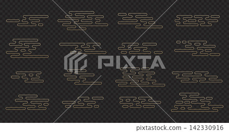 Set of chinese cloud icon. Set of japanese cloud. China ornament. Asian clouds. Decorative elements for design. Vector illustration Set of chinese cloud icon. Set of japanese cloud. China ornament. Asian clouds. Decorative elements for design. Vector illustration 142330916