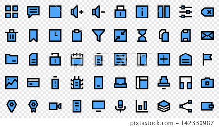 User interface set icons. Set icon in filled style. User interface symbols. Filled icons collection. Vector illustration User interface set icons. Set icon in filled style. User interface symbols. Filled icons collection. Vector illustration 142330987