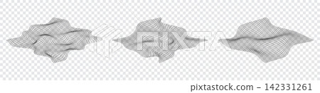 Distorted square grid. Warped mesh texture. Retro punk design elements. Wireframe wave geometry grid. Curved mesh elements. Retrowave technology Distorted square grid. Warped mesh texture. Retro punk design elements. Wireframe wave geometry grid. Curved mesh elements. Retrowave technology 142331261