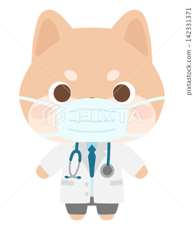An illustration of a Shiba Inu veterinarian wearing a mask. An illustration of a Shiba Inu veterinarian wearing a mask. 142331371