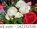 A pink rose in full bloom. Beautiul pink flower in the garden. High quality photo 142332546