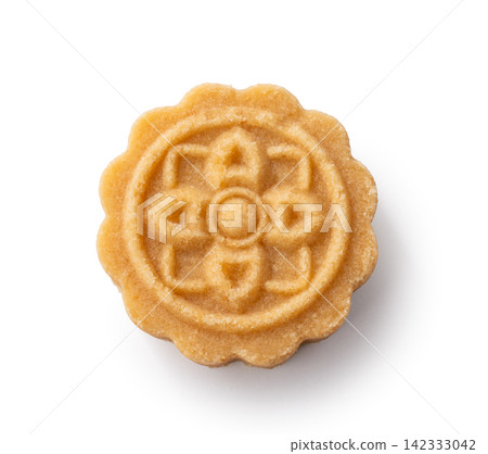 Mid-Autumn Festival, mooncake, mung bean cake, white base, back removed. Mid-Autumn Festival, mooncake, mung bean cake, white base, back removed. 142333042
