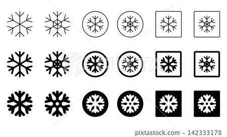 黑白雪花圖示集 142333178