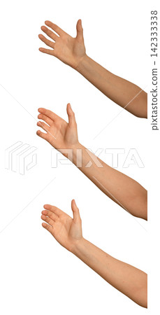 Female hand shows a zero gesture with circled digits. Thumb and index finger form an OK sign shape. Female hand shows a zero gesture with circled digits. Thumb and index finger form an OK sign shape. 142333338