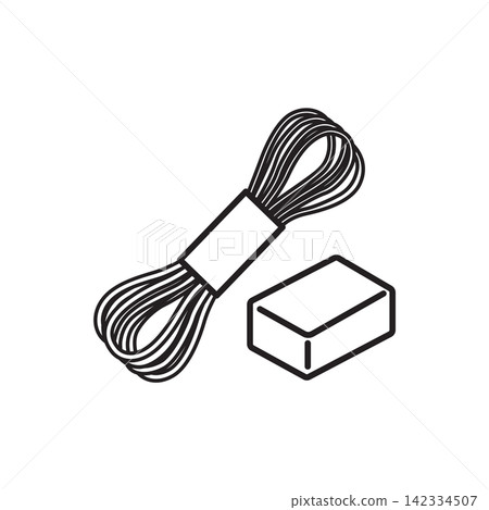 Minimalist line art icon of a colorful skein of waxed thread paired with a beeswax block.
Minimalist line art icon of a colorful skein of waxed thread paired with a beeswax block.
142334507
