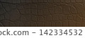 Brown faux alligator skin with embossed reptile scales, subtle light gradient and rich texture, elegant modern upholstery or fashion background, seamless macro pattern 142334532