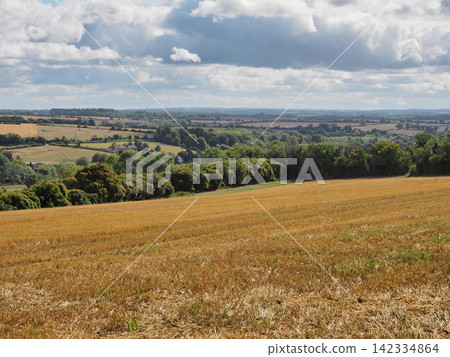 View over rolling countryside from Stoke Hill, Hampshire View over rolling countryside from Stoke Hill, Hampshire 142334864