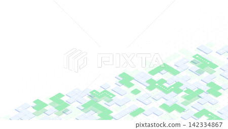 Abstract city map composed of light green geometric shapes on a white background. Schematic representation of city buildings and streets. Vector illustration in minimalist style Abstract city map composed of light green geometric shapes on a white background. Schematic representation of city buildings and streets. Vector illustration in minimalist style 142334867