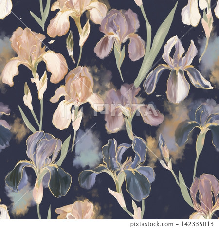 Collection of soft watercolor floral seamless background patterns for decorative design Collection of soft watercolor floral seamless background patterns for decorative design 142335013
