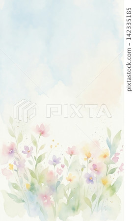 Collection of soft watercolor floral seamless background patterns for decorative design Collection of soft watercolor floral seamless background patterns for decorative design 142335185
