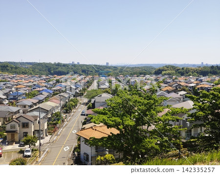 街道兩旁林立著獨立式住宅 142335257