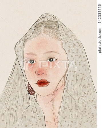 portrait of a beautiful young woman 142335336