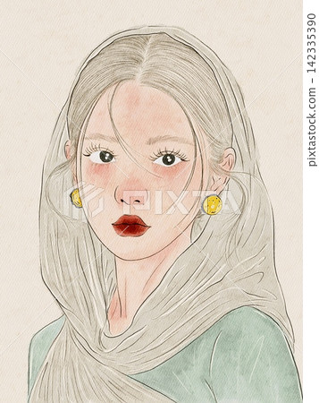 art portrait of a young woman art portrait of a young woman 142335390