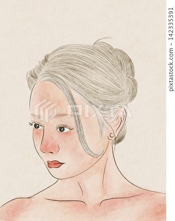 art portrait of a young woman art portrait of a young woman 142335391