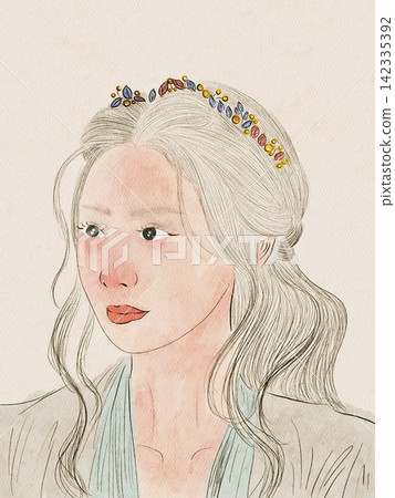 art portrait of a young woman art portrait of a young woman 142335392
