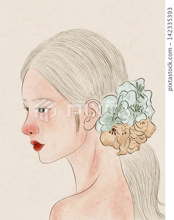 art portrait of a young woman art portrait of a young woman 142335393
