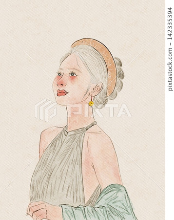 art portrait of a young woman art portrait of a young woman 142335394