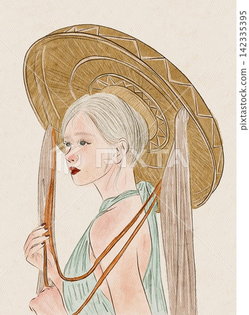 art portrait of a young woman art portrait of a young woman 142335395