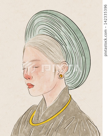 art portrait of a young woman art portrait of a young woman 142335396
