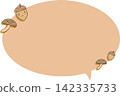 Hand-drawn acorn and mushroom character speech bubble frame - brown 142335733