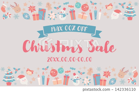 Christmas sale template 2_horizontal with lots of Christmas motifs Christmas sale template 2_horizontal with lots of Christmas motifs 142336110