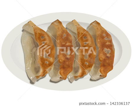 Dumplings on a white plate Dumplings on a white plate 142336137